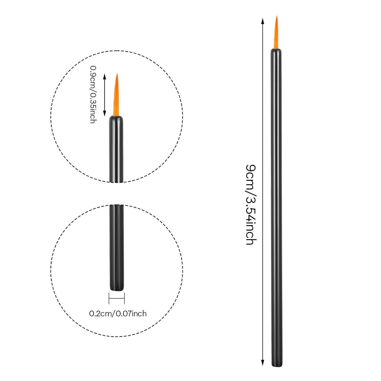 One Hundred Pack Disposable Eyeliner Brushes - Ultra-Fine Point Applicators, Black Cosmetic Eye Wands For Precise Makeup Application LadyShow.Store