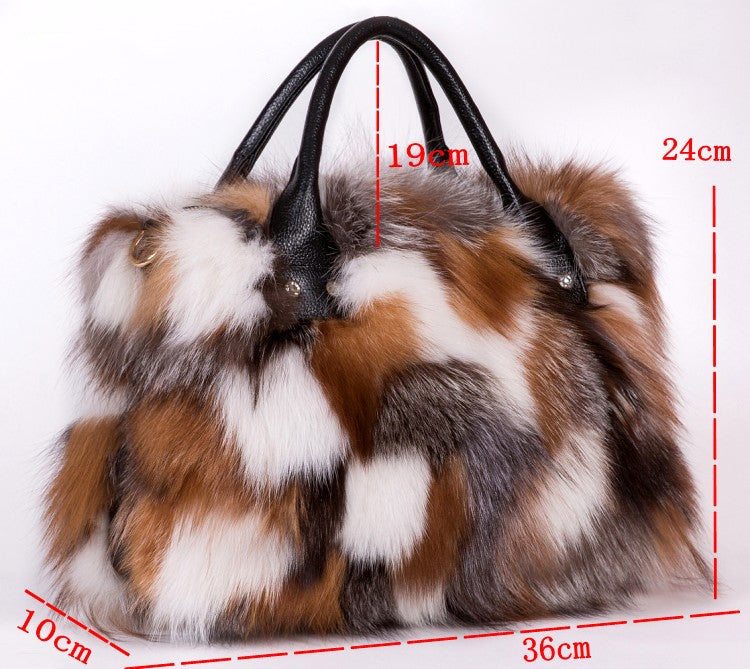 Fur Fox Hair One Shoulder Crossbody Portable Wool Bag LadyShow.Store