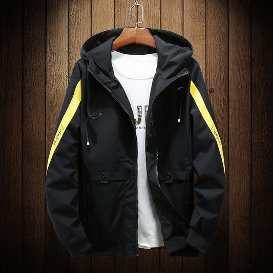 Men's Color Block Hooded Jacket Pi-Mart