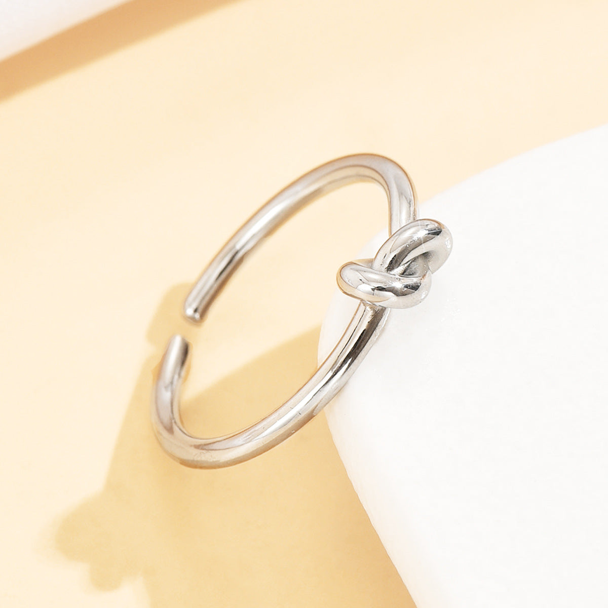 Stainless Steel Ring With A Braided Cord And Adjustable Opening LadyShow.Store