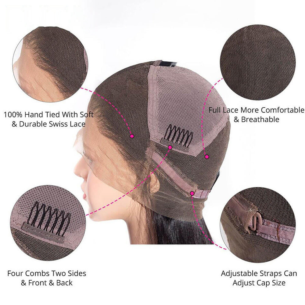 Full Lace Head Cover With Real Hair CJD