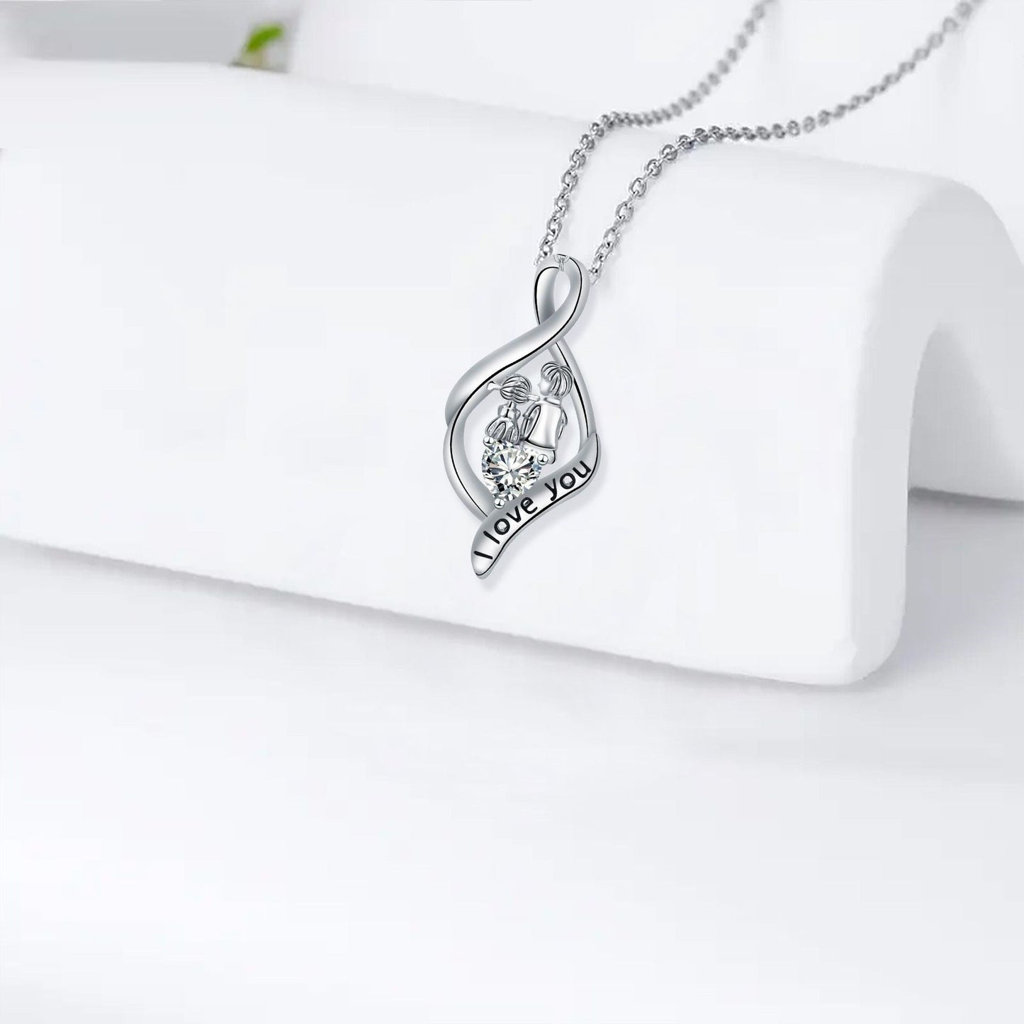 Father And Daughter Pendant Necklace Father's Day Gift CJD