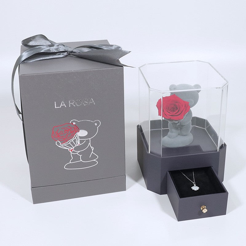 Flocking Bear Gift Box Valentine's Day CJD
