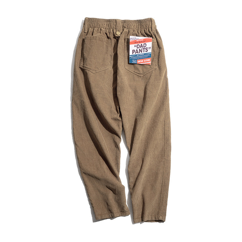 Men's Casual Khaki Corduroy Pants for Autumn/Winter Pi-Mart