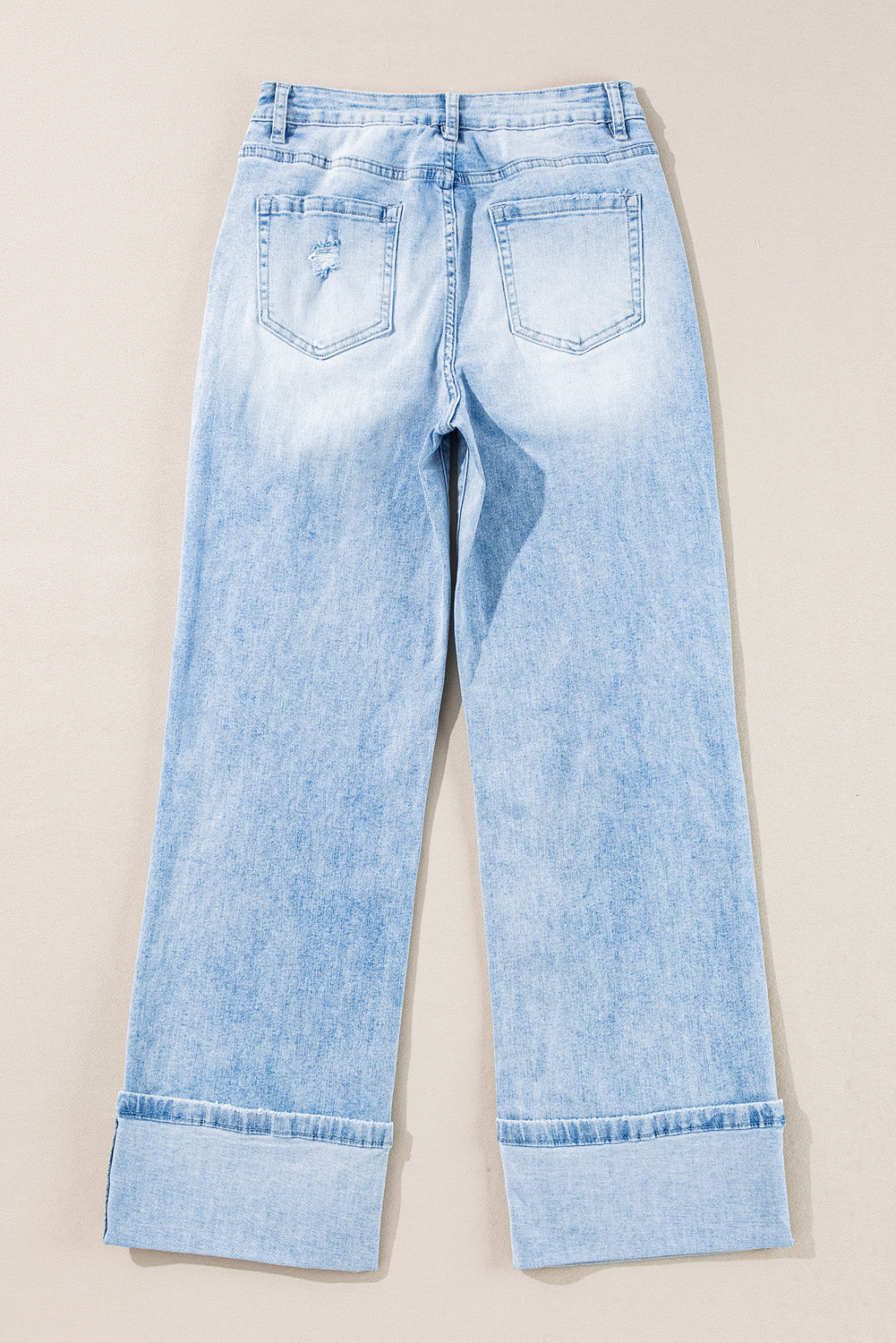 Saige Wash Distressed Straight Jeans Threaded Pear