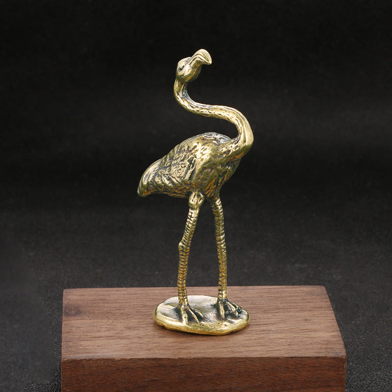 New Brass Flamingo Ornament Decorative Crafts CJD