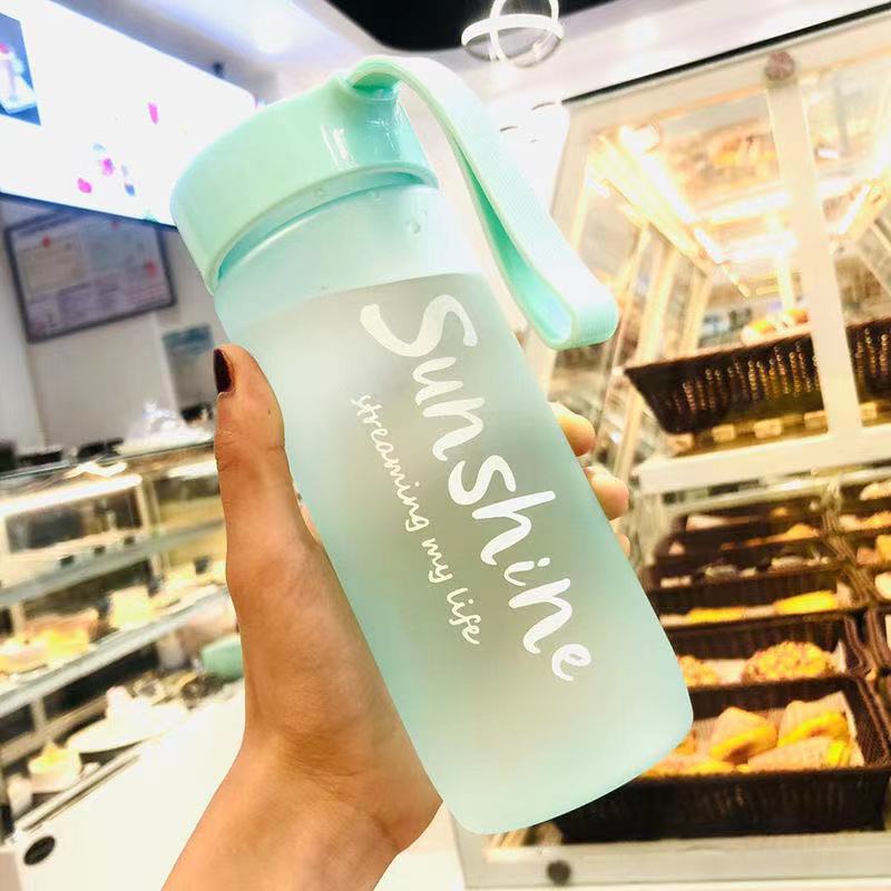 Frosted Portable Outdoor Plastic Fashion Water Bottle LadyShow.Store