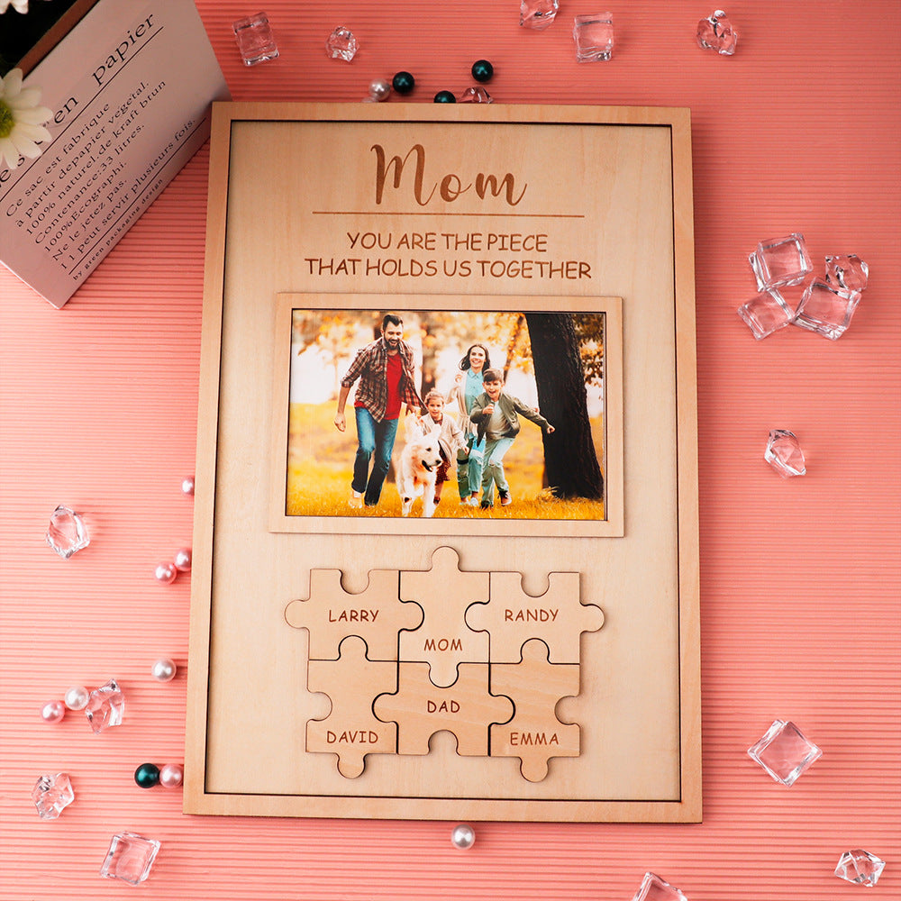 Mother's Day Gift Wooden Puzzle Frame Personalized DIY Commemorative Gift CJD