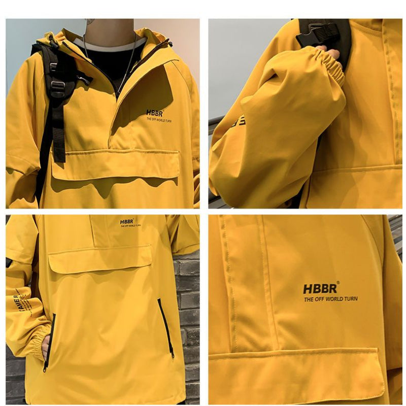 Men's Hooded Windbreaker Bomber Jacket Sportswear Pi-Mart