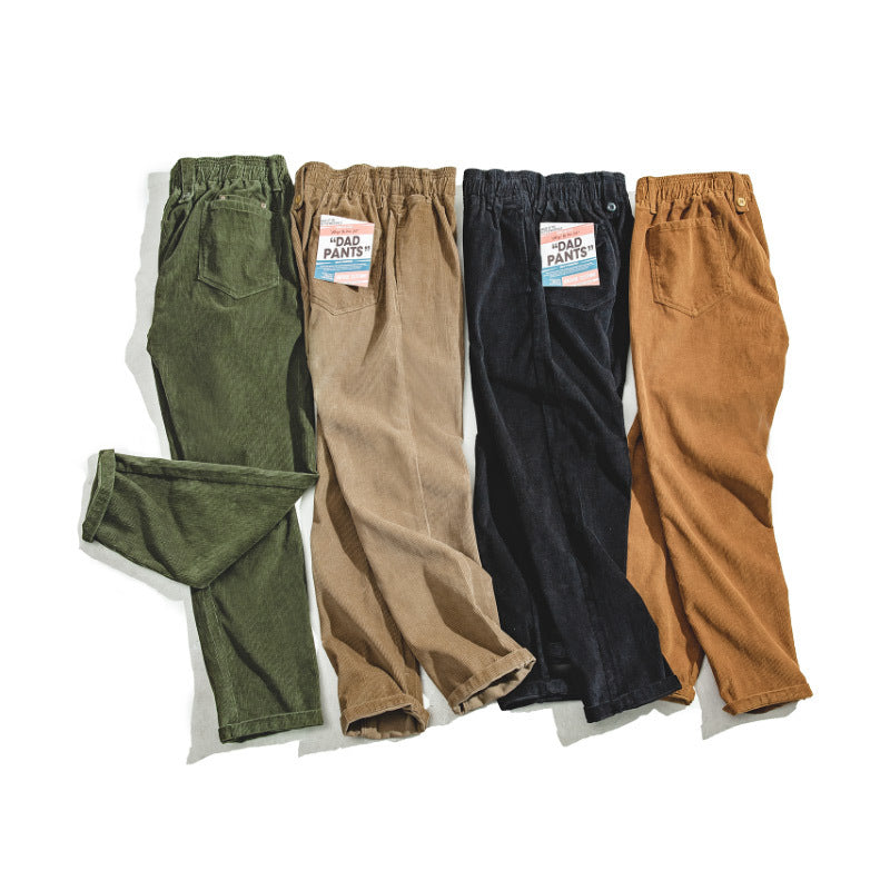 Men's Casual Khaki Corduroy Pants for Autumn/Winter Pi-Mart