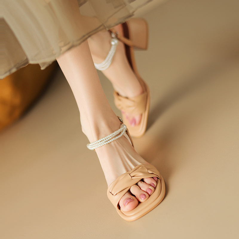 "Summer Style Thick Mid-Heel Square Toe Sandals for Women" Best YouTube Store