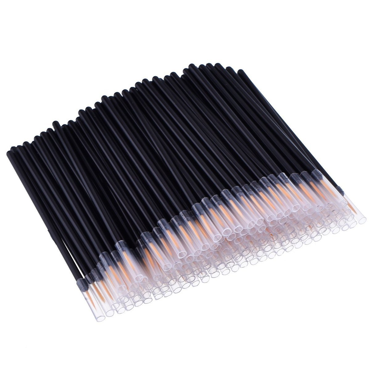 One Hundred Pack Disposable Eyeliner Brushes - Ultra-Fine Point Applicators, Black Cosmetic Eye Wands For Precise Makeup Application LadyShow.Store