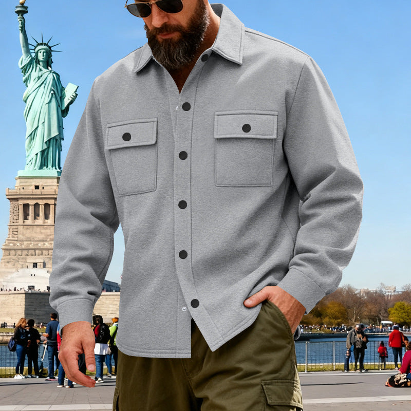American Heavyweight Loose Fleece-lined Men's Outdoor Workwear Warm Jacket CJD