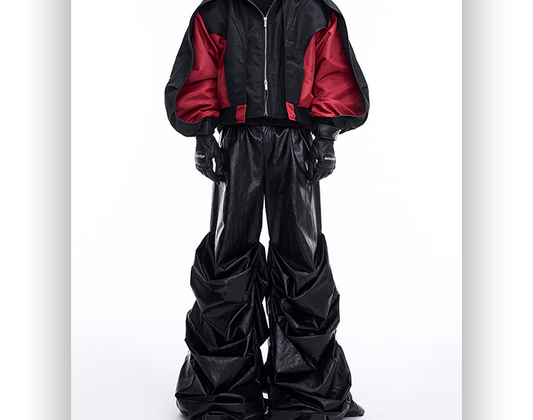 Profile Structure Splicing Quilted Short Hood Shell Jacket Accent Plus