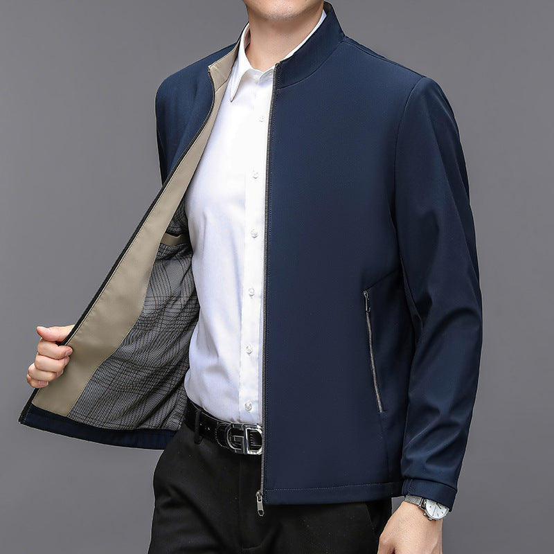 Stand Collar Middle-aged Men Casual Jacket LadyShow.Store