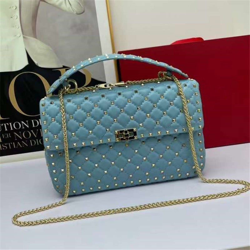 Women's Fashion Sheepskin Diamond Studded Small Square Bag LadyShow.Store