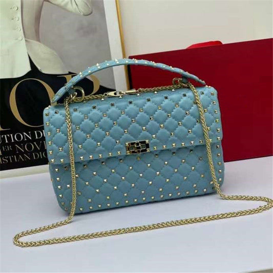 Women's Fashion Sheepskin Diamond Studded Small Square Bag LadyShow.Store