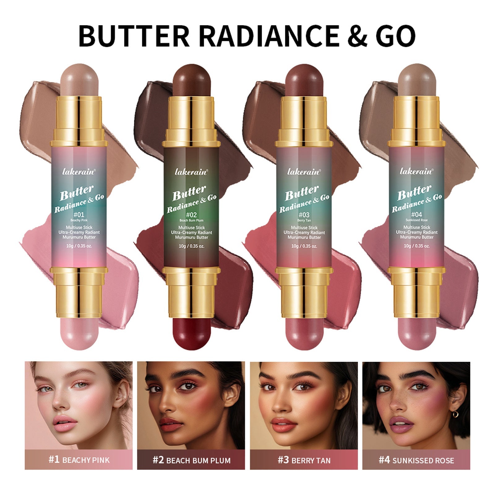 Natural Nude Makeup Double-headed Three-dimensional Face Repair Blush Stick CJD