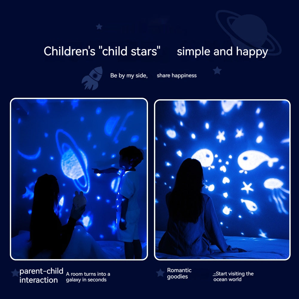 Creative Rabbit Star Light Projector Lamp Children Home Decor