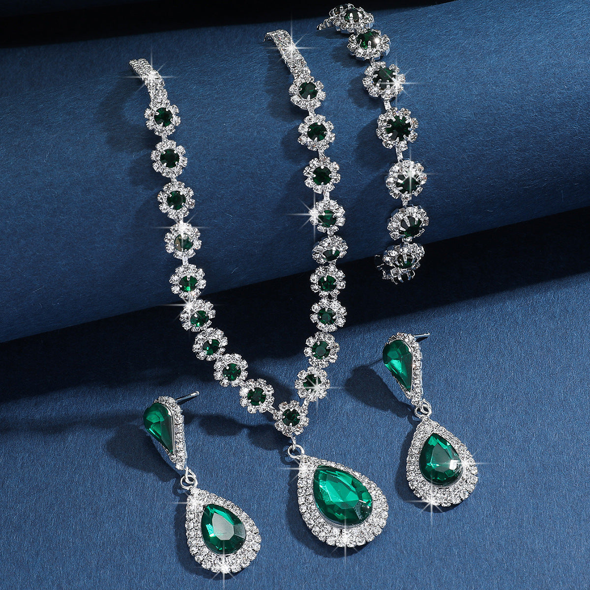Diamond Necklace Earrings And Bracelet Three Piece Jewelry Set Best YouTube Store