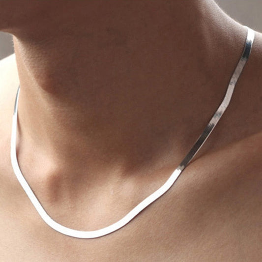 Snake Chain Platinum Plated Men`s Necklaces Pi-Mart