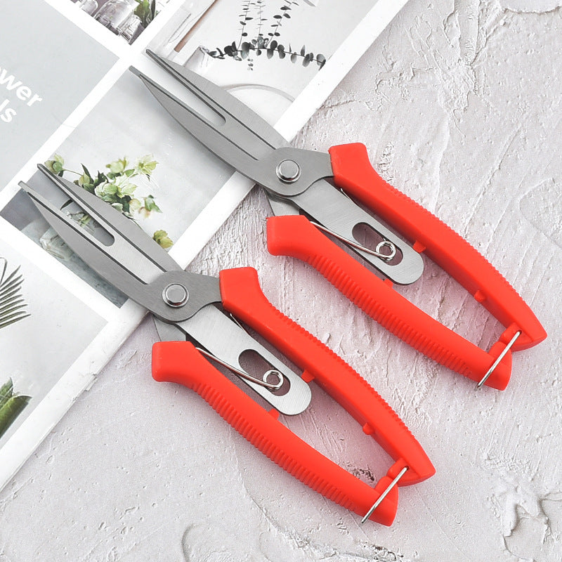 Stainless Steel Double-headed Garden Pruning Fruit And Vegetable Picking Scissors Bonsai Tool Flower Grafting Scissors