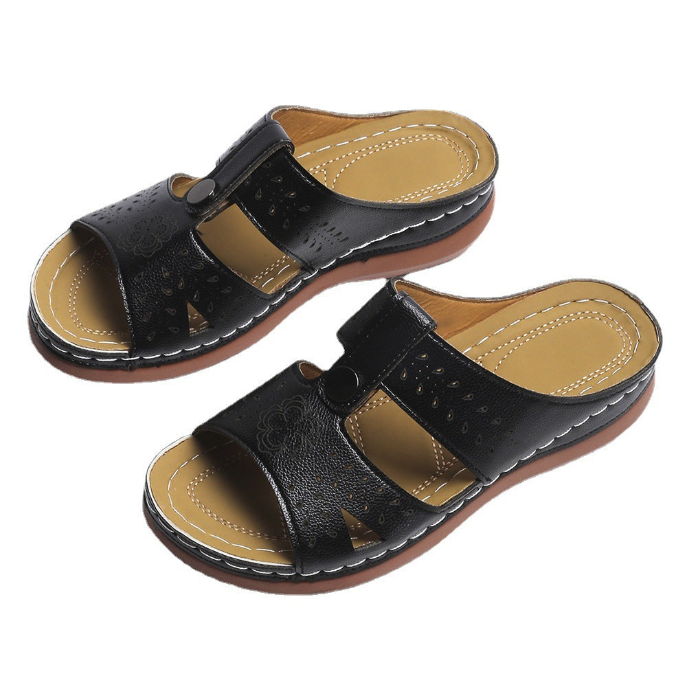 Women's European And American Wedge Heel Flat Sandals LadyShow.Store