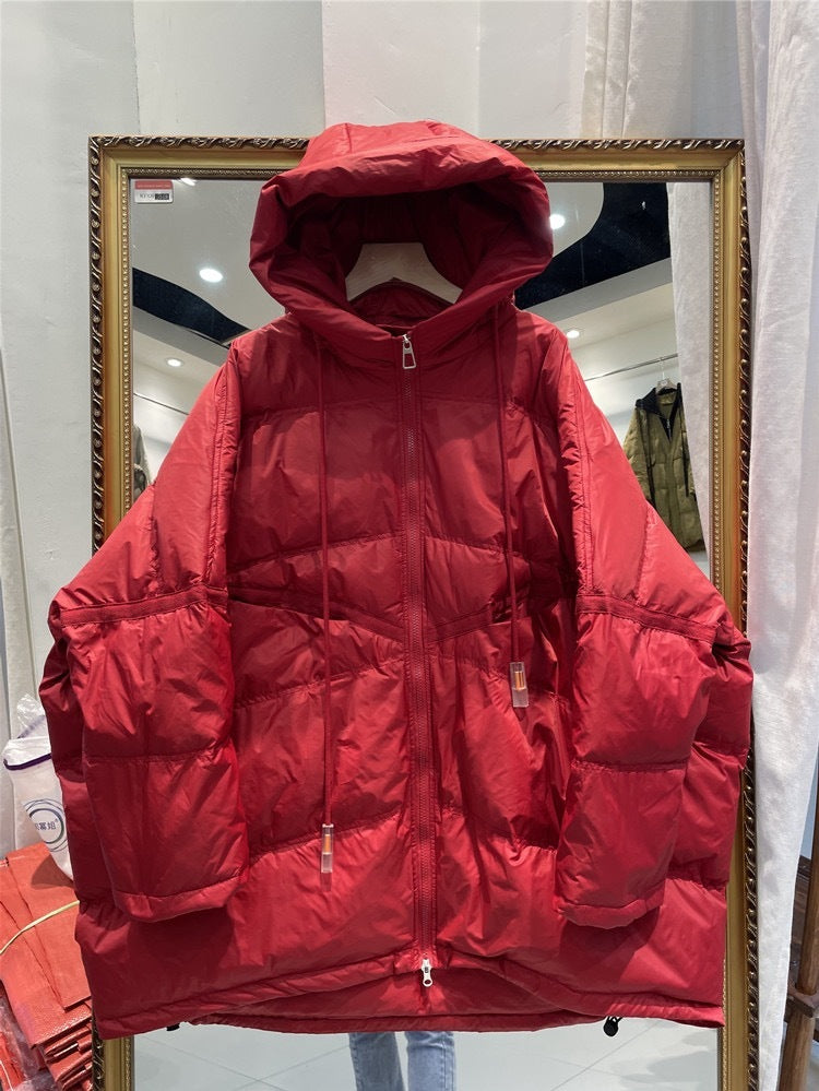 Plus Size White Duck Down Loose Down Jacket LadyShow.Store