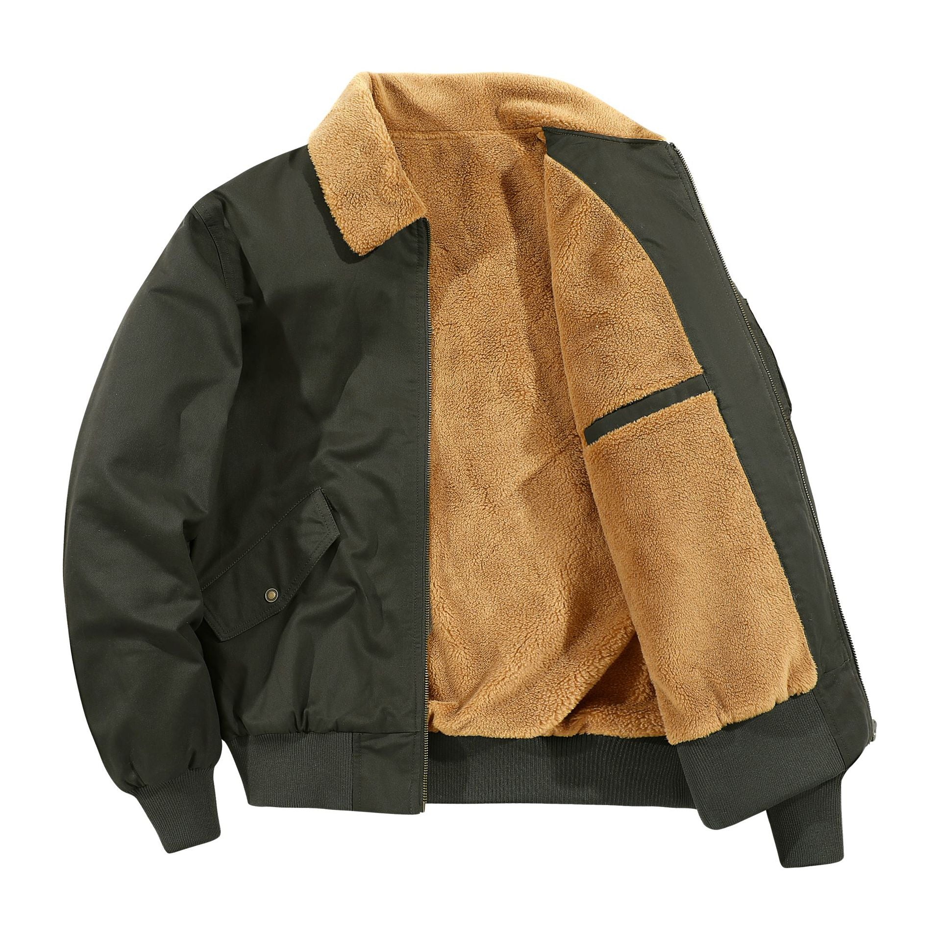 Men's American-style Fleece-lined Warm Pure Cotton Washed Jacket Best YouTube Store