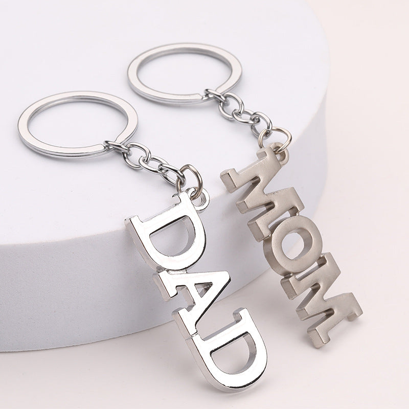 Creative Father Mother's Day Gift Zinc Alloy Letter Keychain CJD
