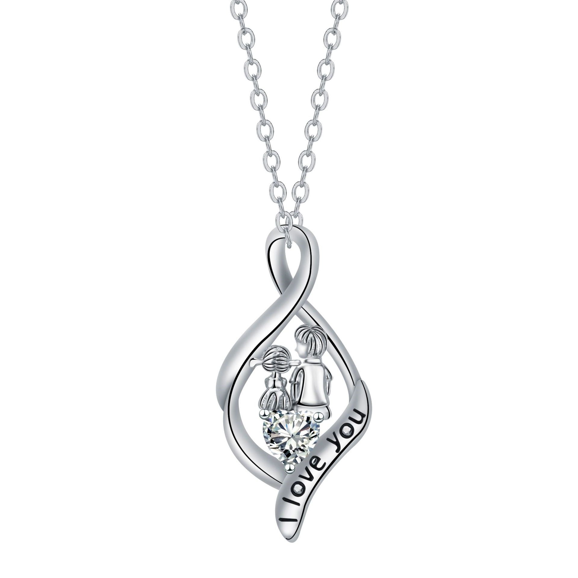 Father And Daughter Pendant Necklace Father's Day Gift CJD