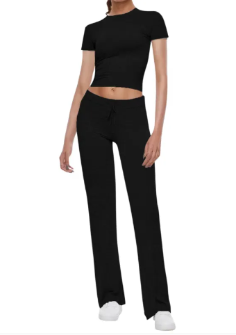 Casual Solid Color T-Shirt & Pants Set LuxuryLifeWay Online Store