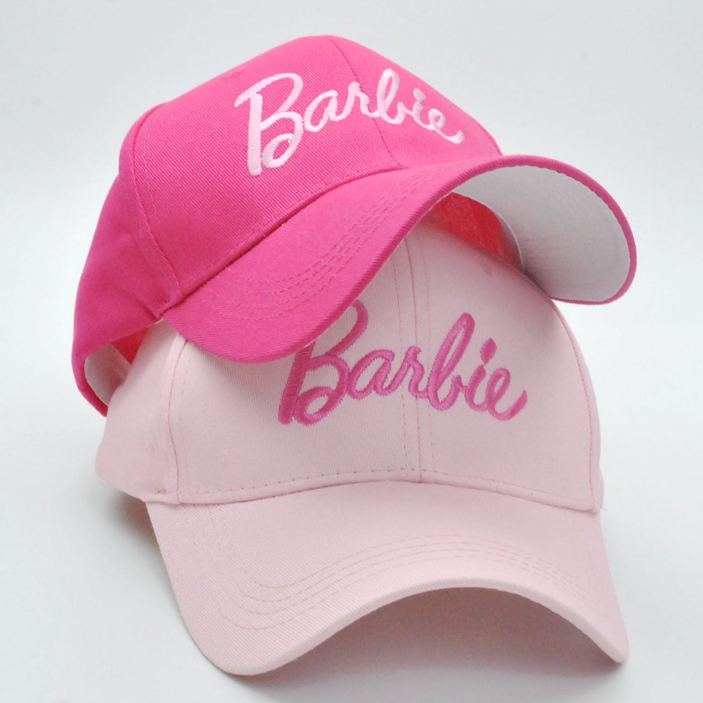 Cross-border new Barbie Barbie pink hard top baseball cap ins Korean version of cute embroidery curved eaves cap wholesale Hypersku