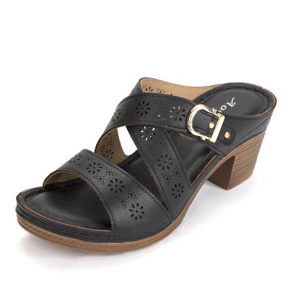Women's Chunky Heel Sandals - Casual PU Summer 2024 Best YouTube Store