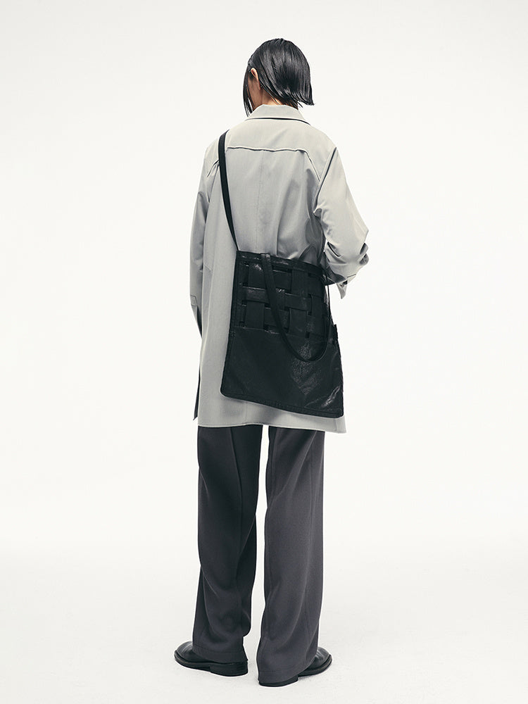 Faux Leather Woven Structure Crossbody Shoulder Bag LadyShow.Store