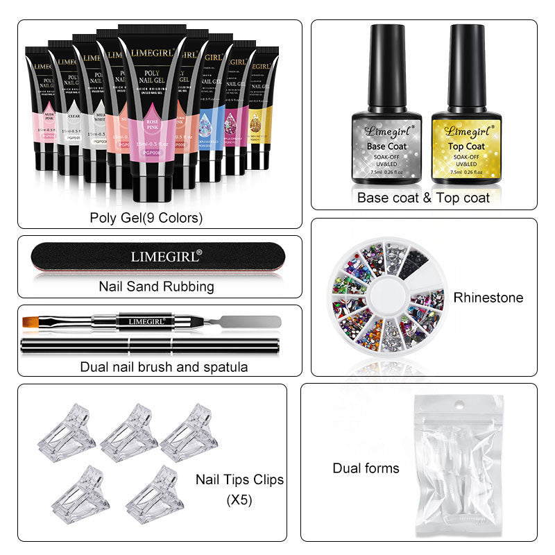 15ML Crystal Extension Ferrule Nail Tip Nail Beauty Tool Set CJD