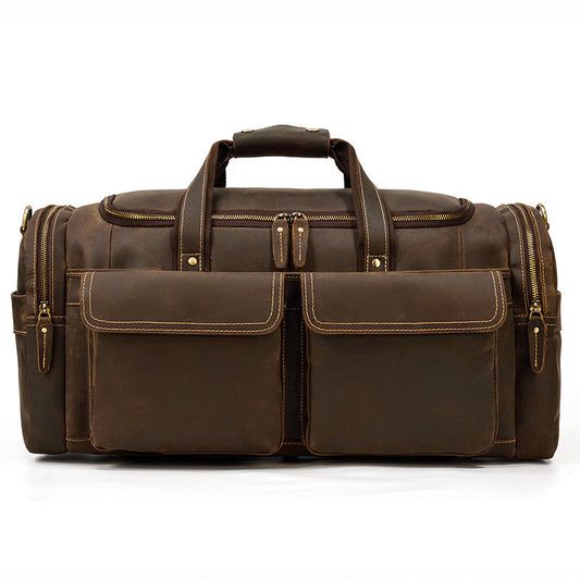 Leather Handbag Crazy Horse Vintage Travel Bag CJD