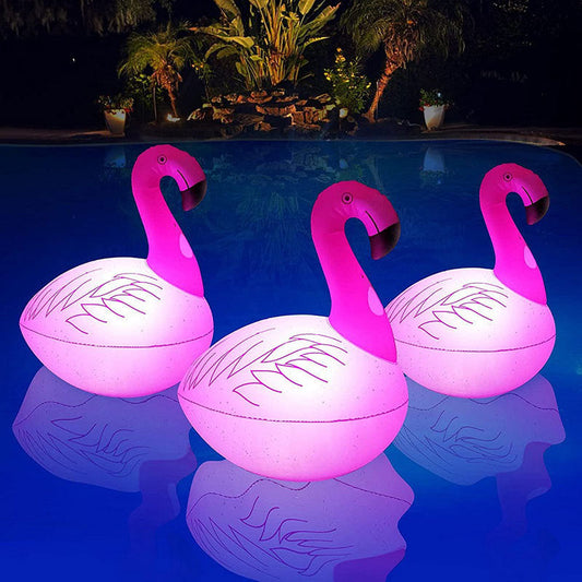 Luminous Flamingo Lamp Solar Charging Outdoor Waterproof Swimming Pool Floating CJD