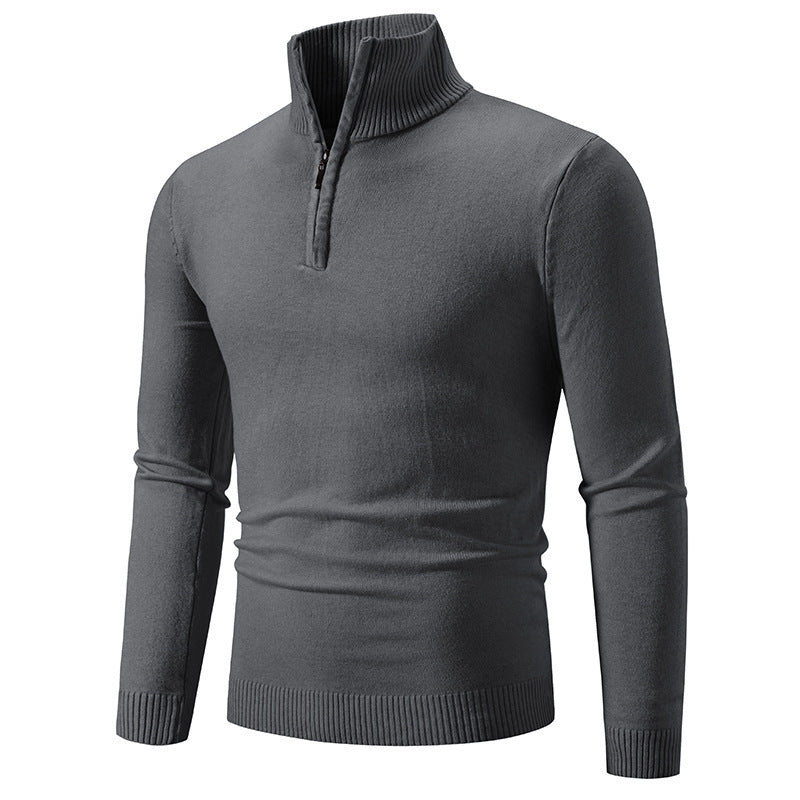 Zip-up Turtleneck Pullover Men's Long Sleeved Sweater LadyShow.Store