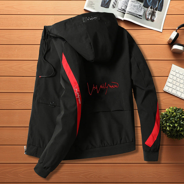Men's Color Block Hooded Jacket Pi-Mart