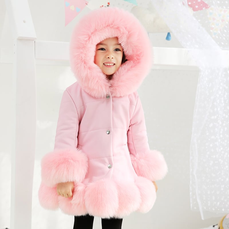 Girls Mid-Length Padded Winter Jacket Pi-Mart