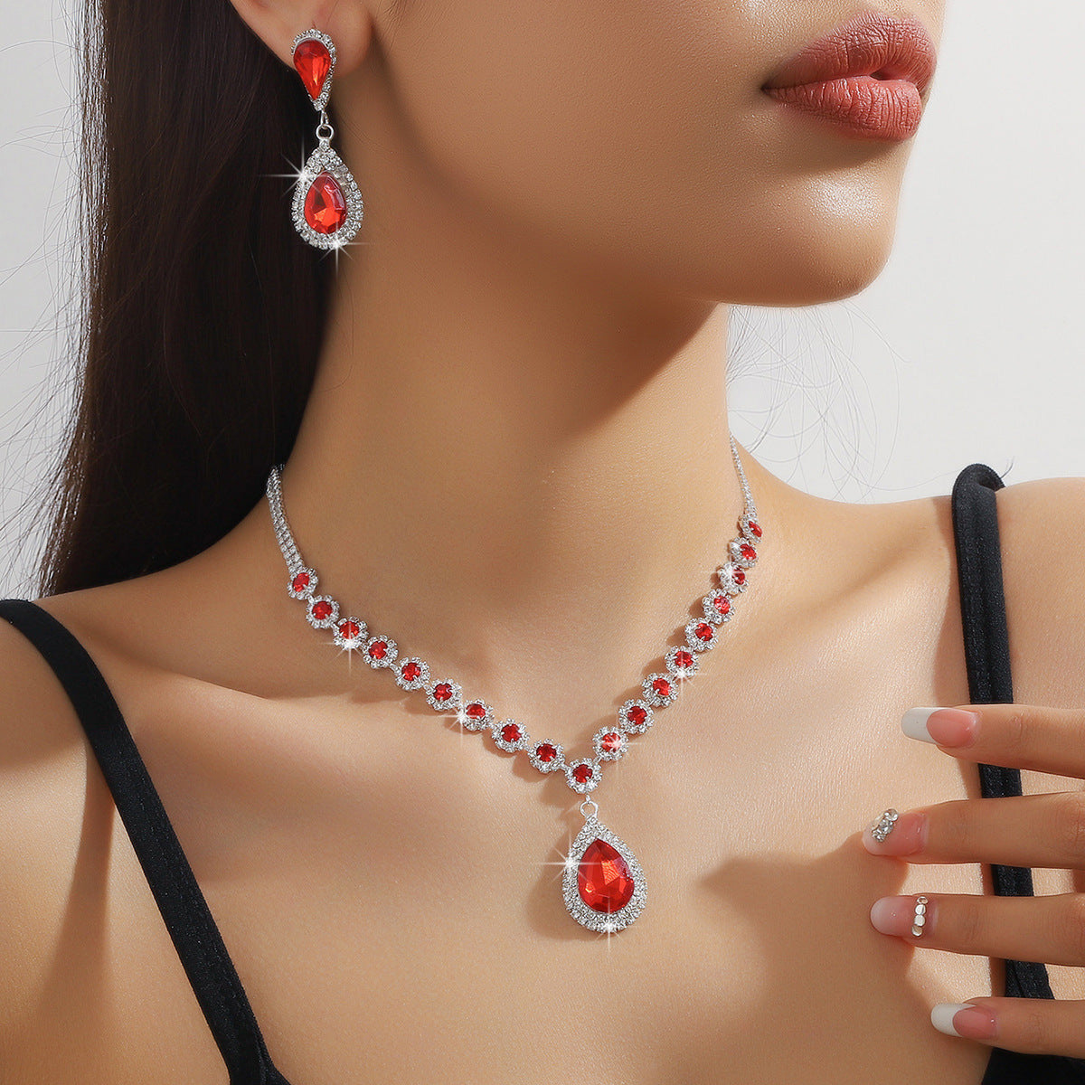Diamond Necklace Earrings And Bracelet Three Piece Jewelry Set Best YouTube Store