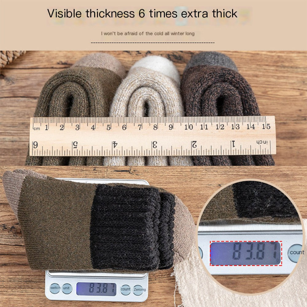 Men's Thick Wool Socks for Winter Warmth (Mid-Calf) Pi-Mart