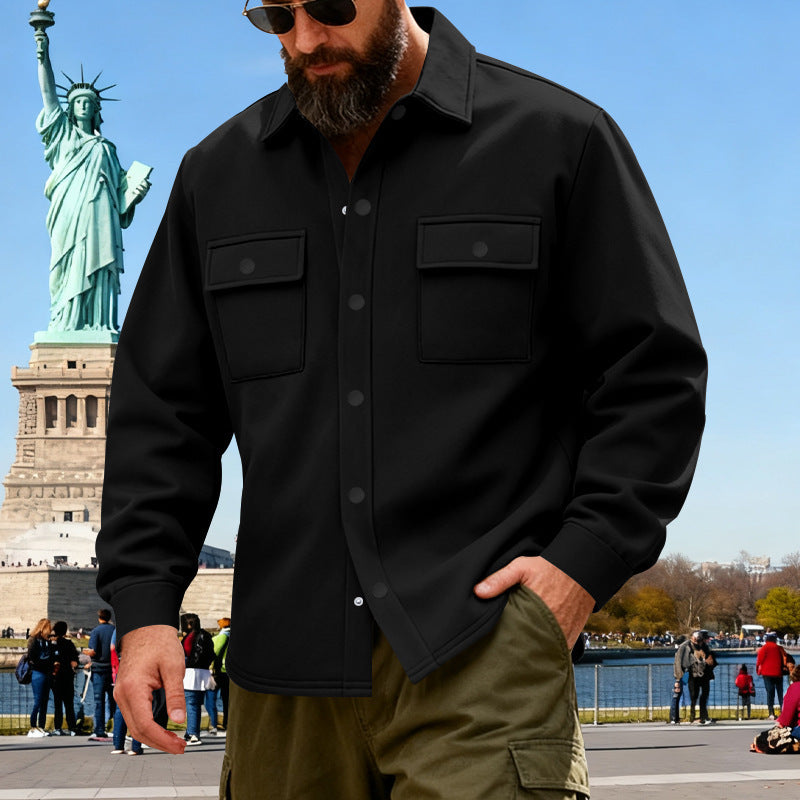 American Heavyweight Loose Fleece-lined Men's Outdoor Workwear Warm Jacket CJD