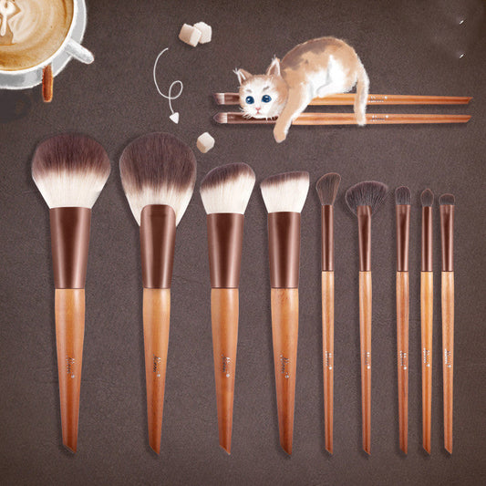 Red Highlight Eye Shadow Eyebrow Brush Makeup Set LadyShow.Store