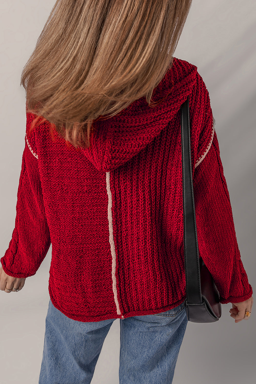 Olivia Knit Drawstring Hooded Sweater-1