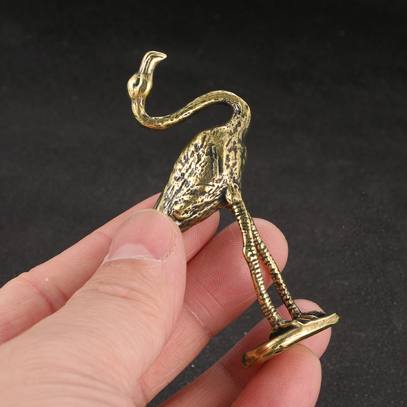 New Brass Flamingo Ornament Decorative Crafts CJD