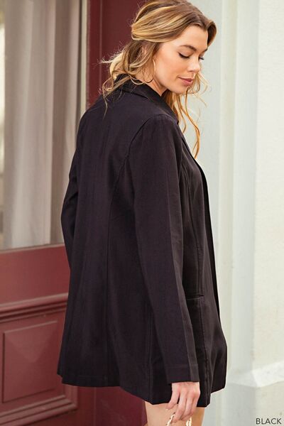Kori America Open Front Long Sleeve Blazer LuxuryLifeWay Online Store