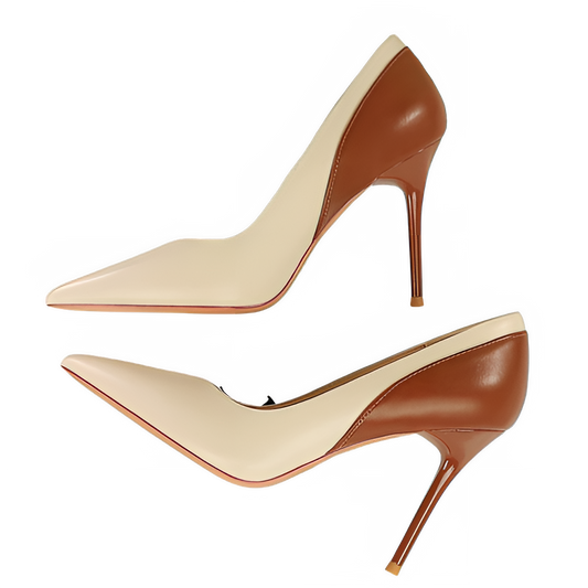 BIGTREE Shoes Color Blocking Women Pumps Pointed Tip High Heels Sexy Party Shoes Stilettos Heels Women Shoes Large Size 42 43 Pi-Mart