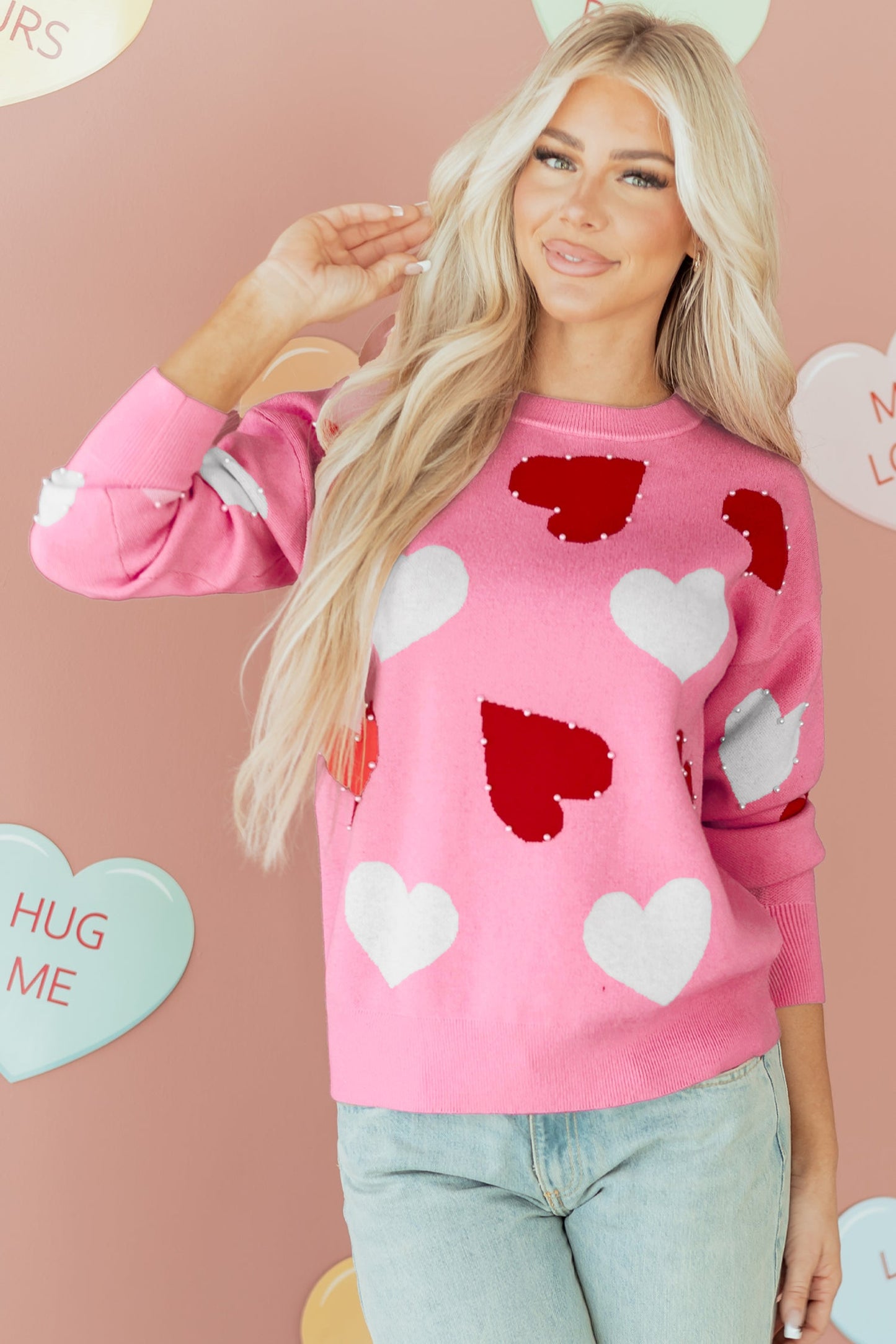 Aliyah Pattern Valentines Day Sweater-3